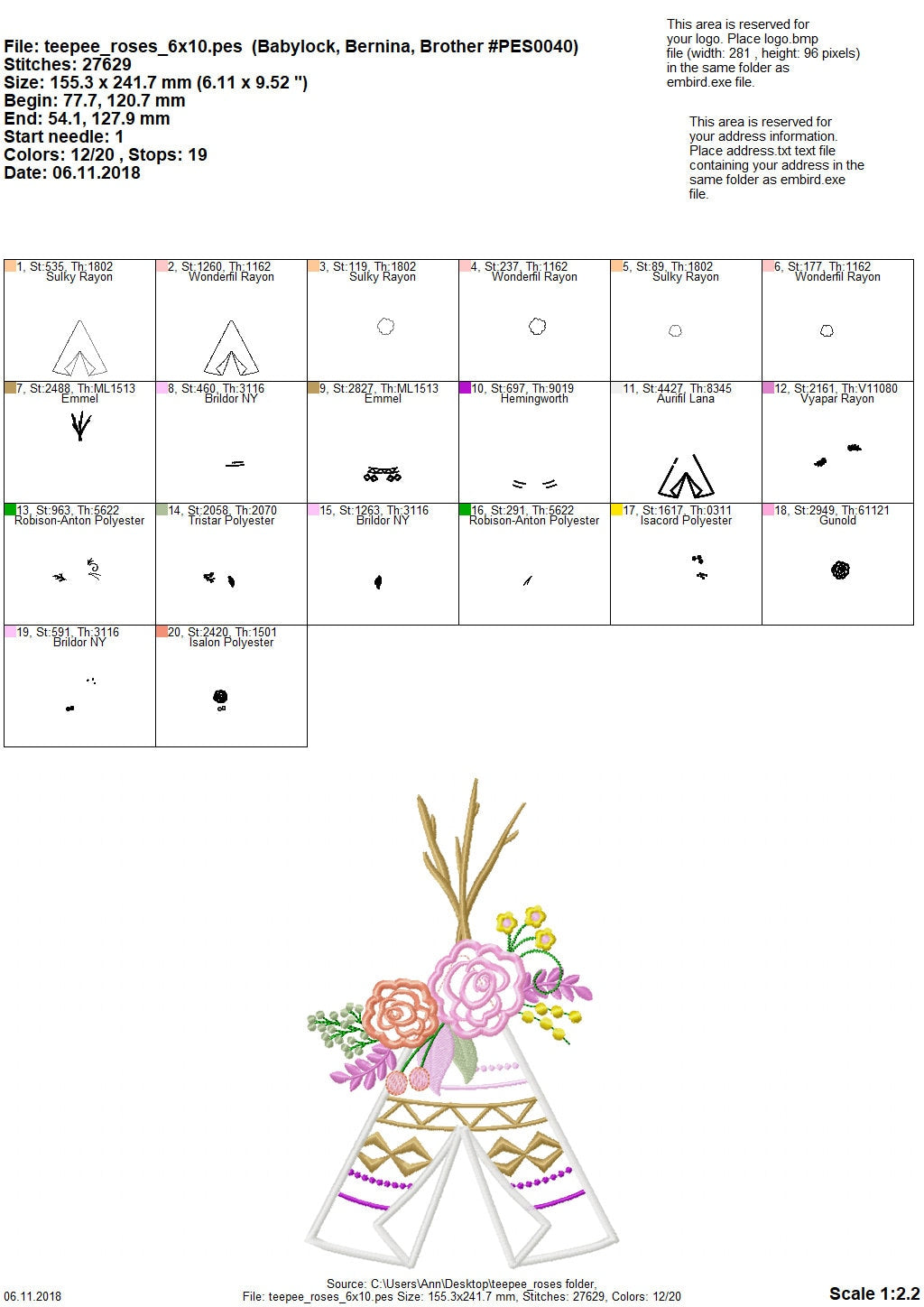 Rose Crown Tepee Teepee Tipi Applique