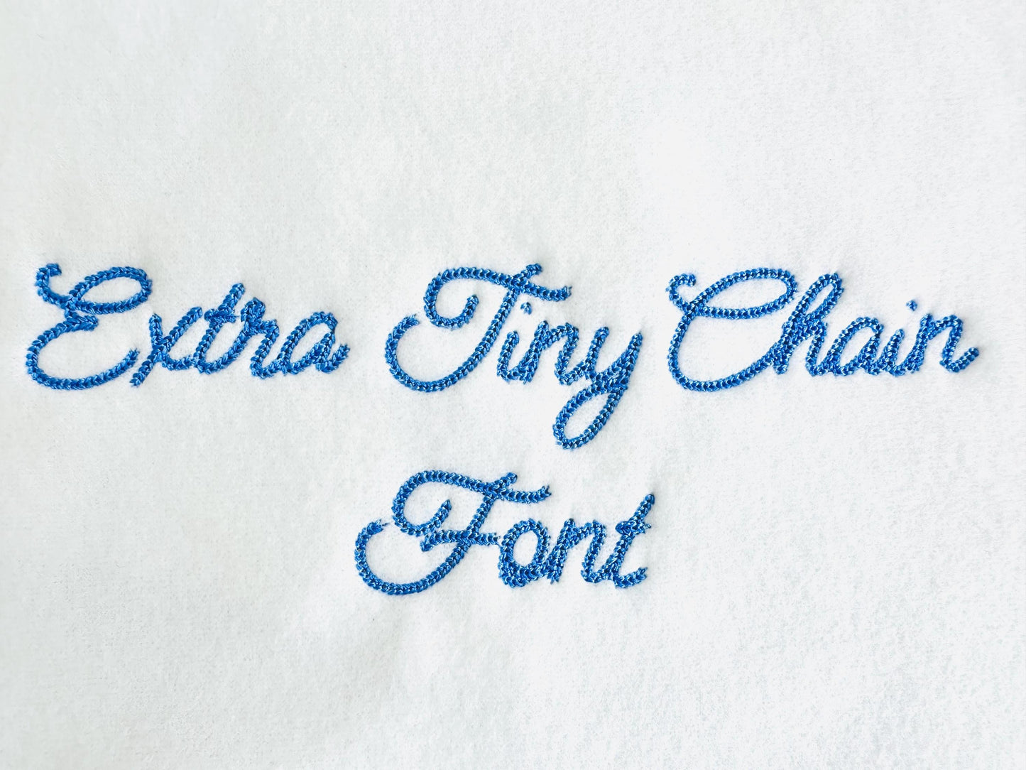 Tiny Chain FONT machine embroidery designs small sizes 1 up to 3 inch