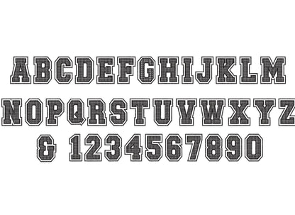 Fringed Glitter HTV Vinyl Font Zig Zag Outline