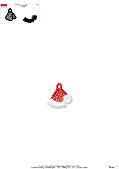 Fringed Santa Hat Earrings