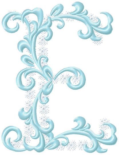 Frozen Ice Curl Monogram Font