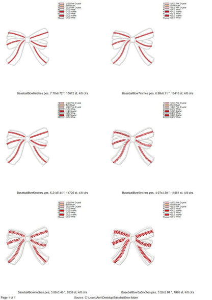 Baseball Stitch Side Bow Applique