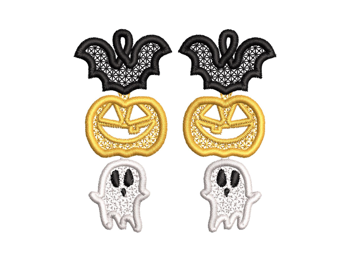 Spooky Halloween Earrings Pumpkin Jack Ghost