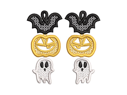 Spooky Halloween Earrings Pumpkin Jack Ghost
