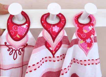 Towel Heart Hanging Hole Topper Set of 4