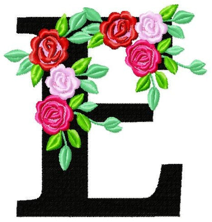 Roses Floral Font Set of 2