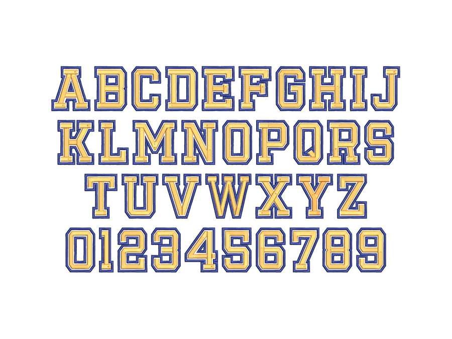 2-Color Athletic Sport Font Applique