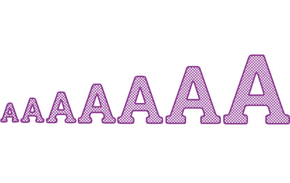 Puffy Bean Stitch Outline Block Font