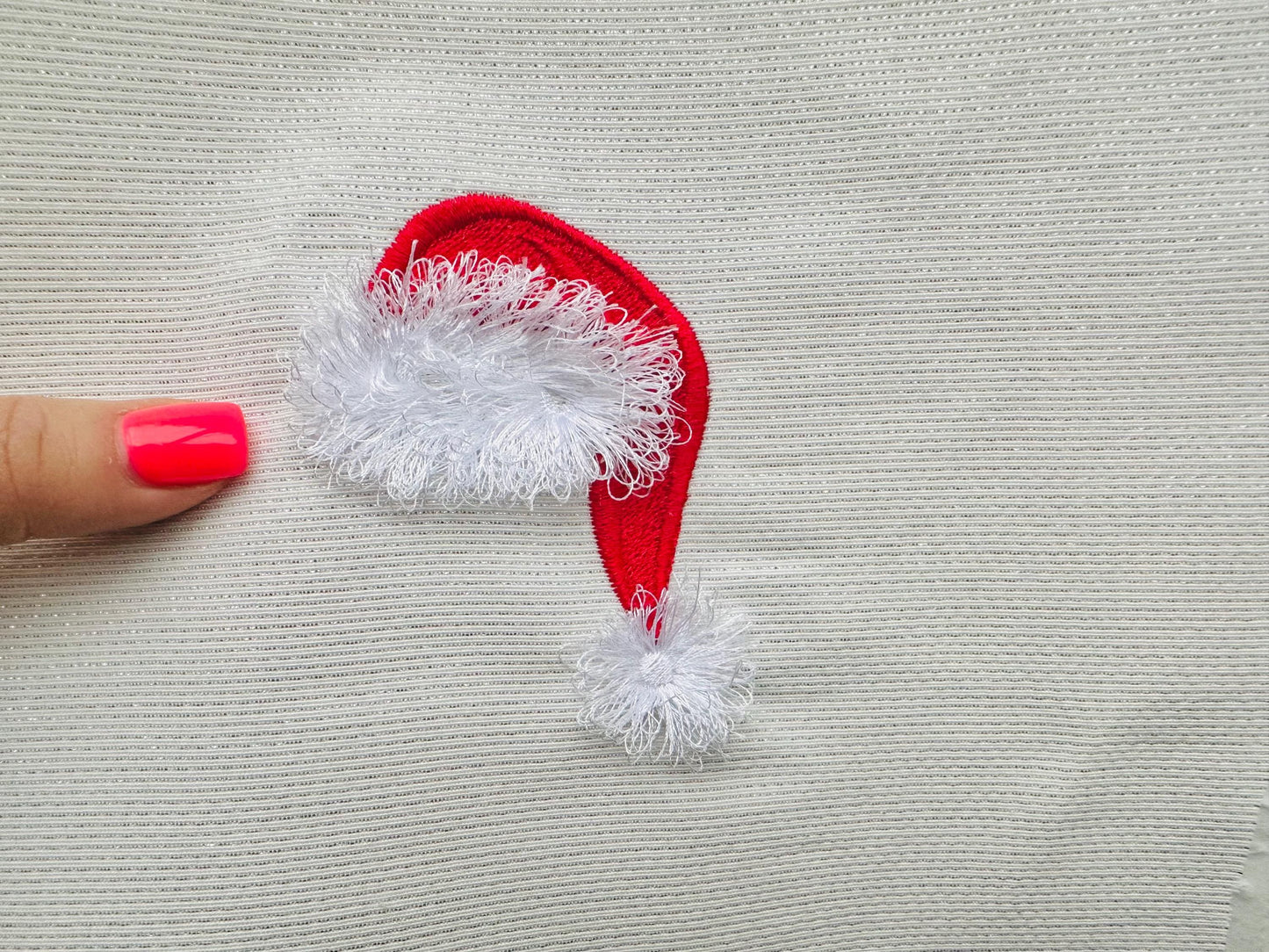 Small Fringed Santa Hat Christmas gnome hat machine embroidery designs