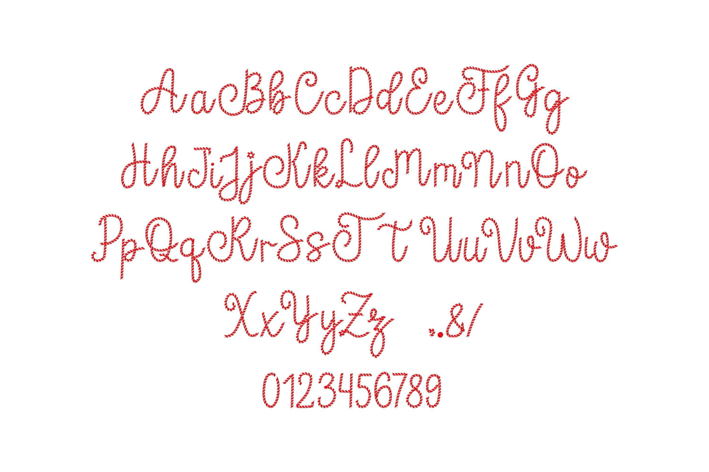 Christmas Candy Cane Striped Font