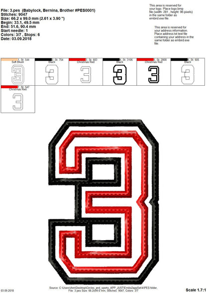 Double Applique Athletic Sport Font