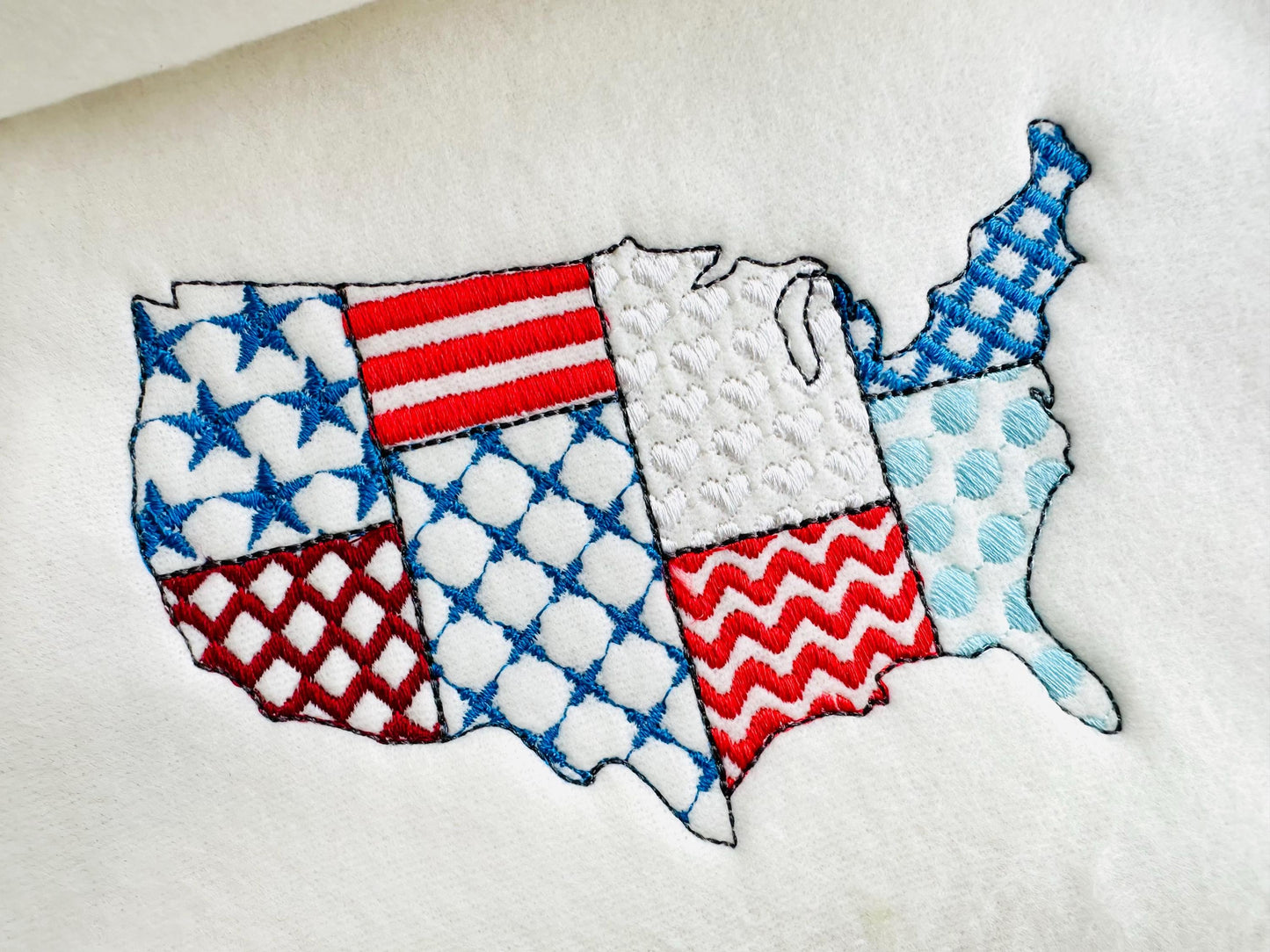 Patchwork Usa States Us Map Outline