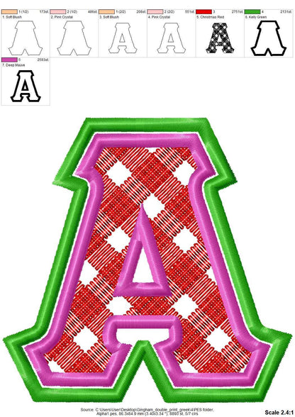 Gingham Plaid Sororities Greek Font