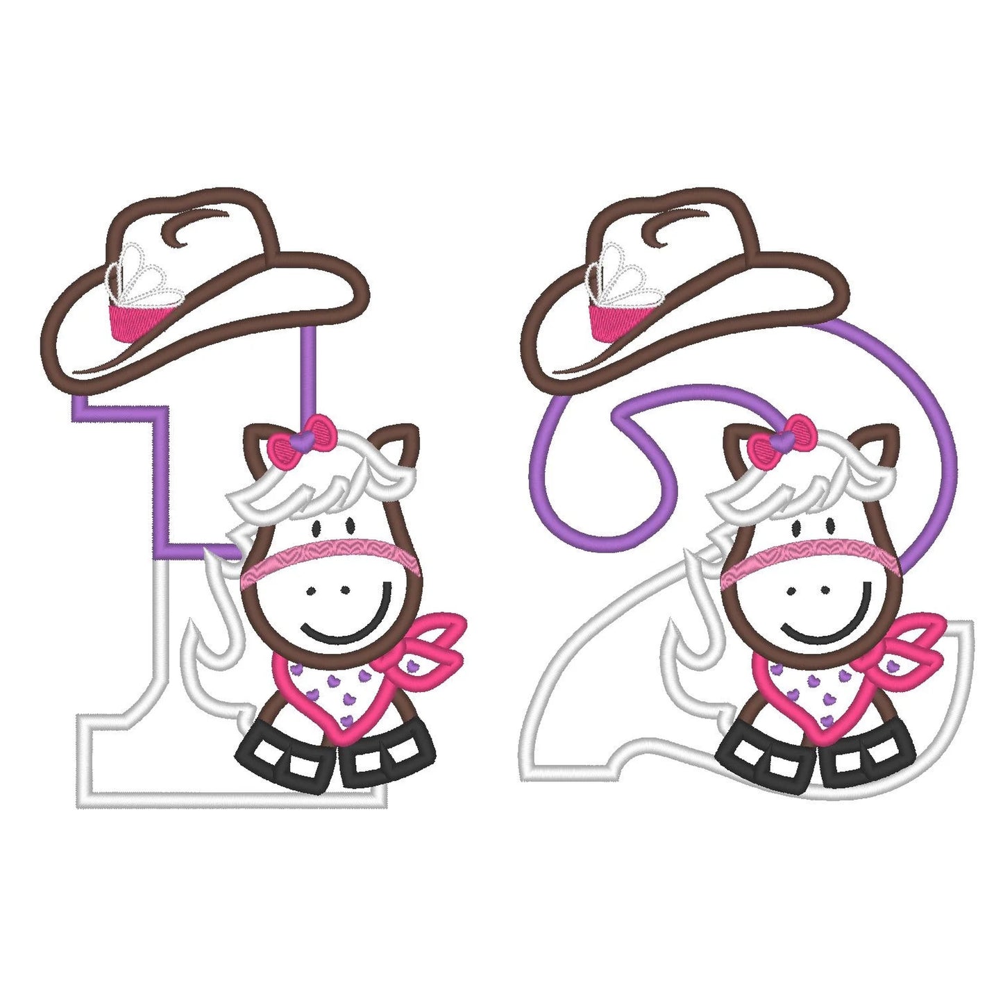 Little Cowgirl Birthday Numbers Set