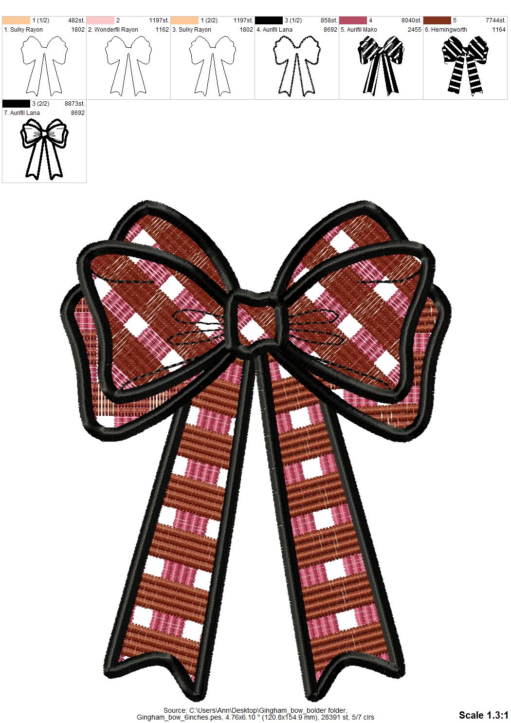 Gingham Plaid Butterfly Bow