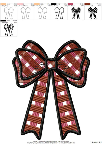 Gingham Plaid Butterfly Bow