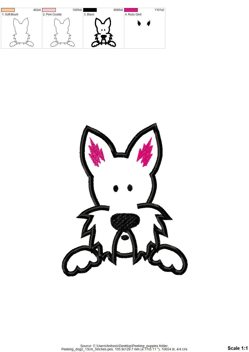 Cute Peeking Puppy Set of 3