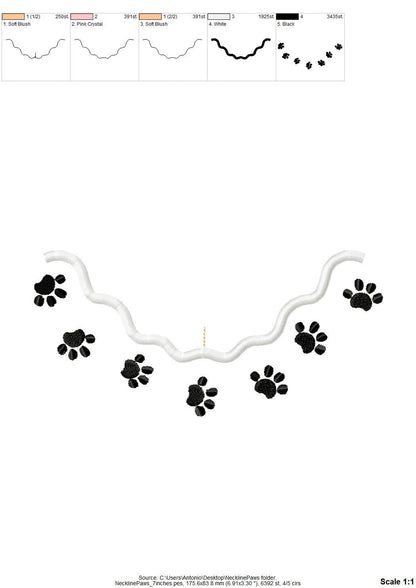 Scalloped Neckline Cutout With Paw