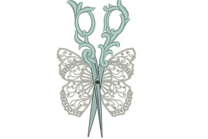 Hairstylist Hairdresser Scissors and Butterfly