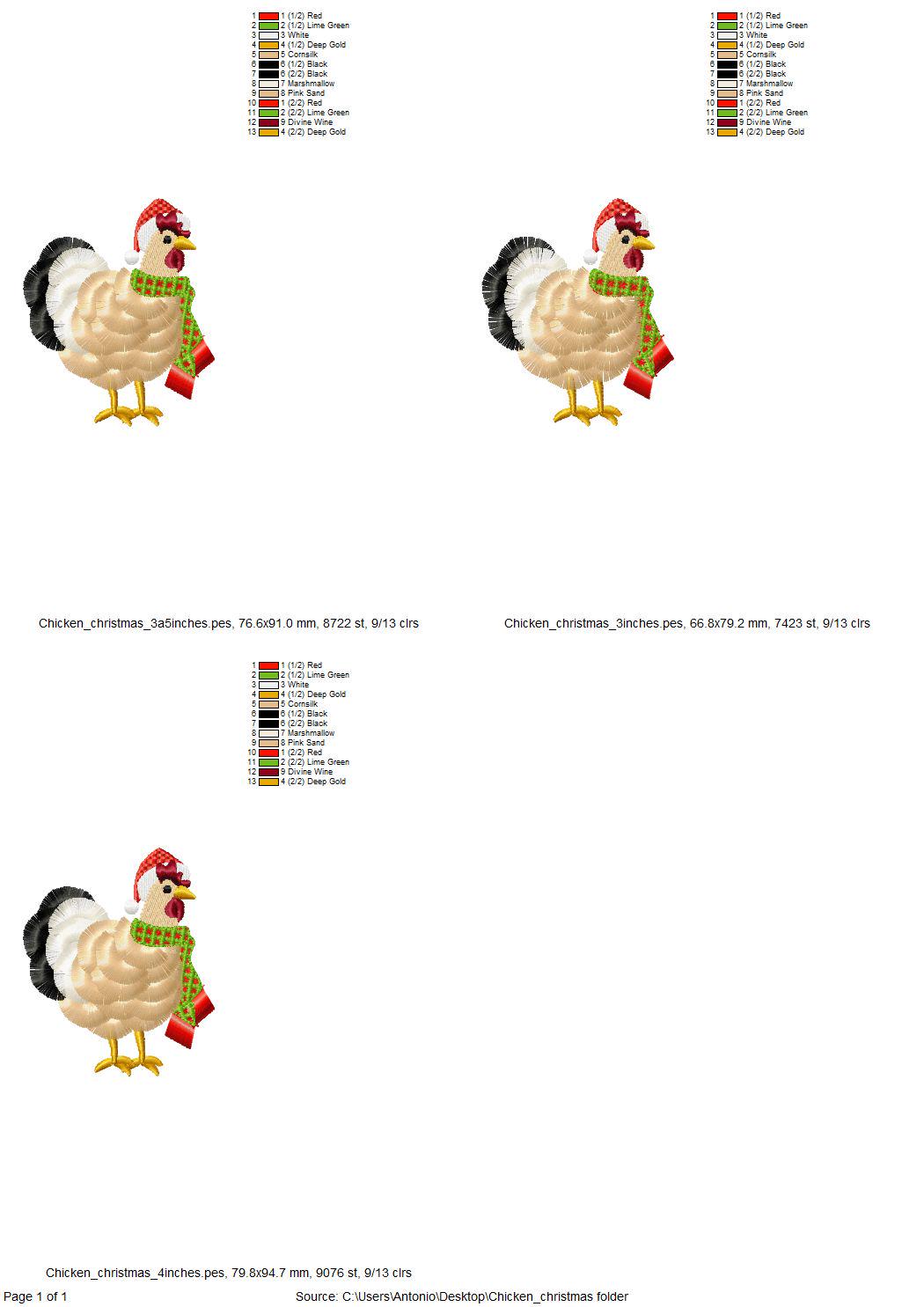 Fringed Chicken Christmas Festive Outfit