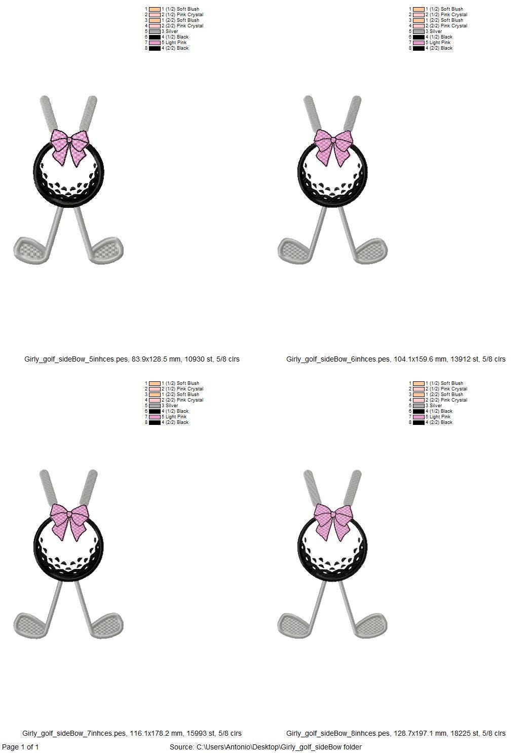 Golf Clubs And Ball Split Side Seam