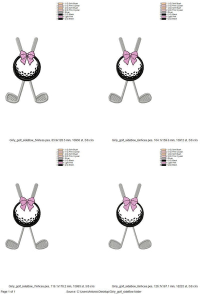 Golf Clubs And Ball Split Side Seam