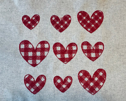 Single Gingham Tartan Valentine Heart
