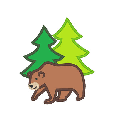 Woodland Bear Applique