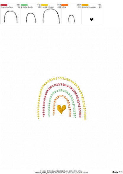 Primitive Quick light stitch Chain heart mini rainbow machine