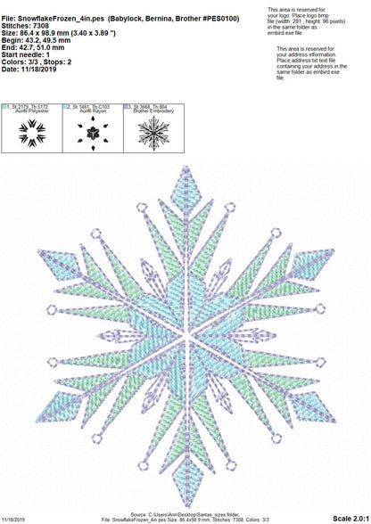 Frozen Light Stitch Snowflake Set of 2