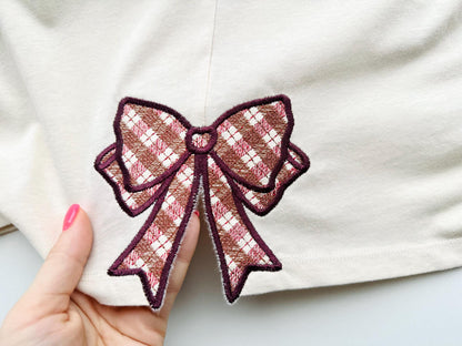 Gingham Plaid Side Seam Bow