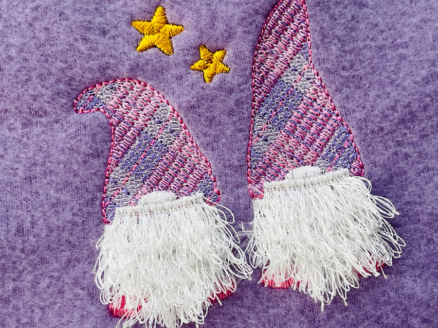 Two Gnomes Gingham Plaid Hat and Fringed Beard