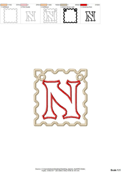 Wedding Lace banner SET letters A-Z In The Hoop ITH project Machine