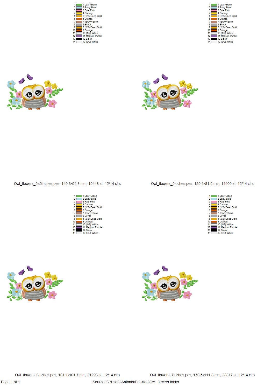 Fringed Fluffy Owl Floral Garden