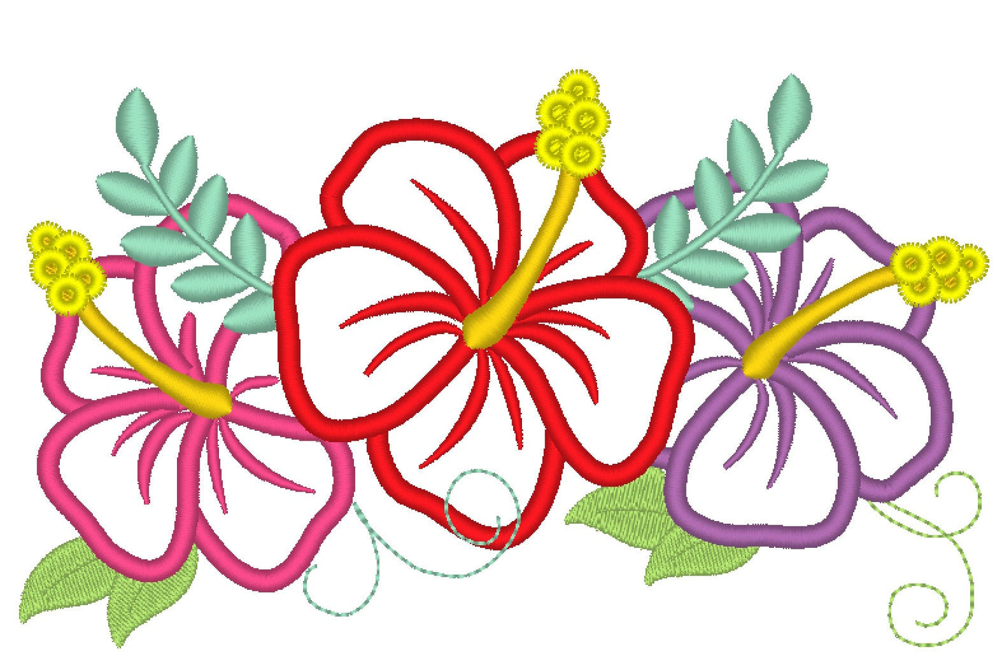 Summer Hawaii Hibiscus Applique