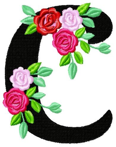 Roses Floral Font Set of 2