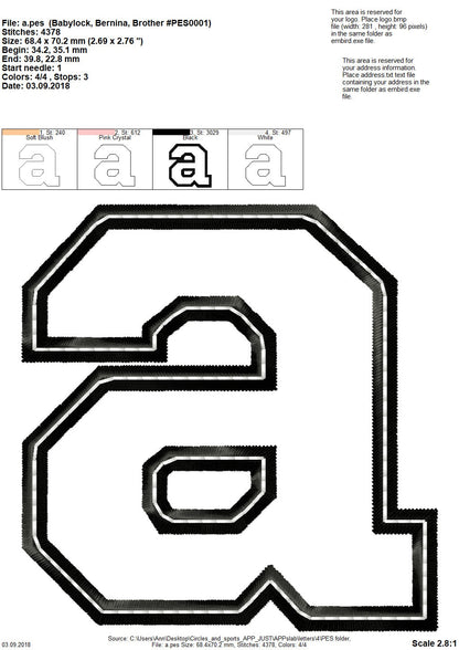 Athletic Collegiate Sport Font Applique
