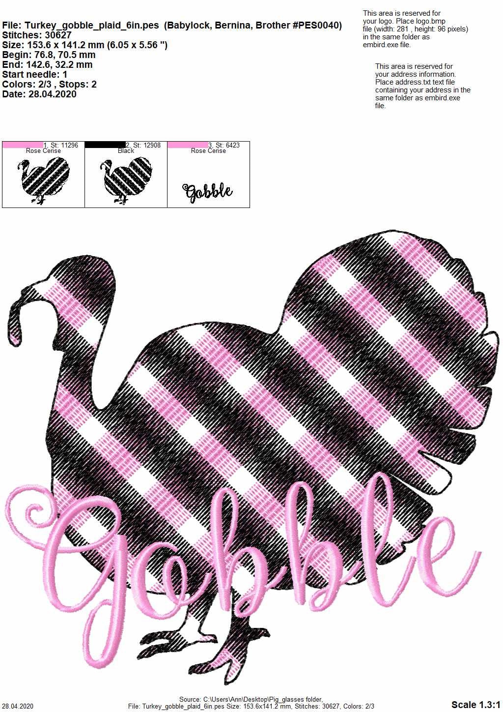 Turkey gobble Plaid check square checkered tartan gingham Turkey