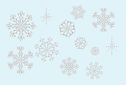 Snowflake Set of 5 and Bling Sparkle