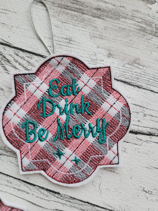 Tartan Plaid Gingham Christmas tree ornaments decoration or gift tags