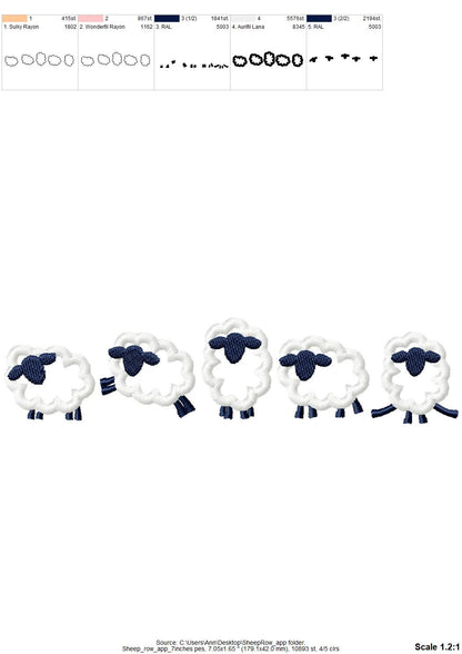 Mini baby Sheep Little Lamb farm animal machine embroidery applique