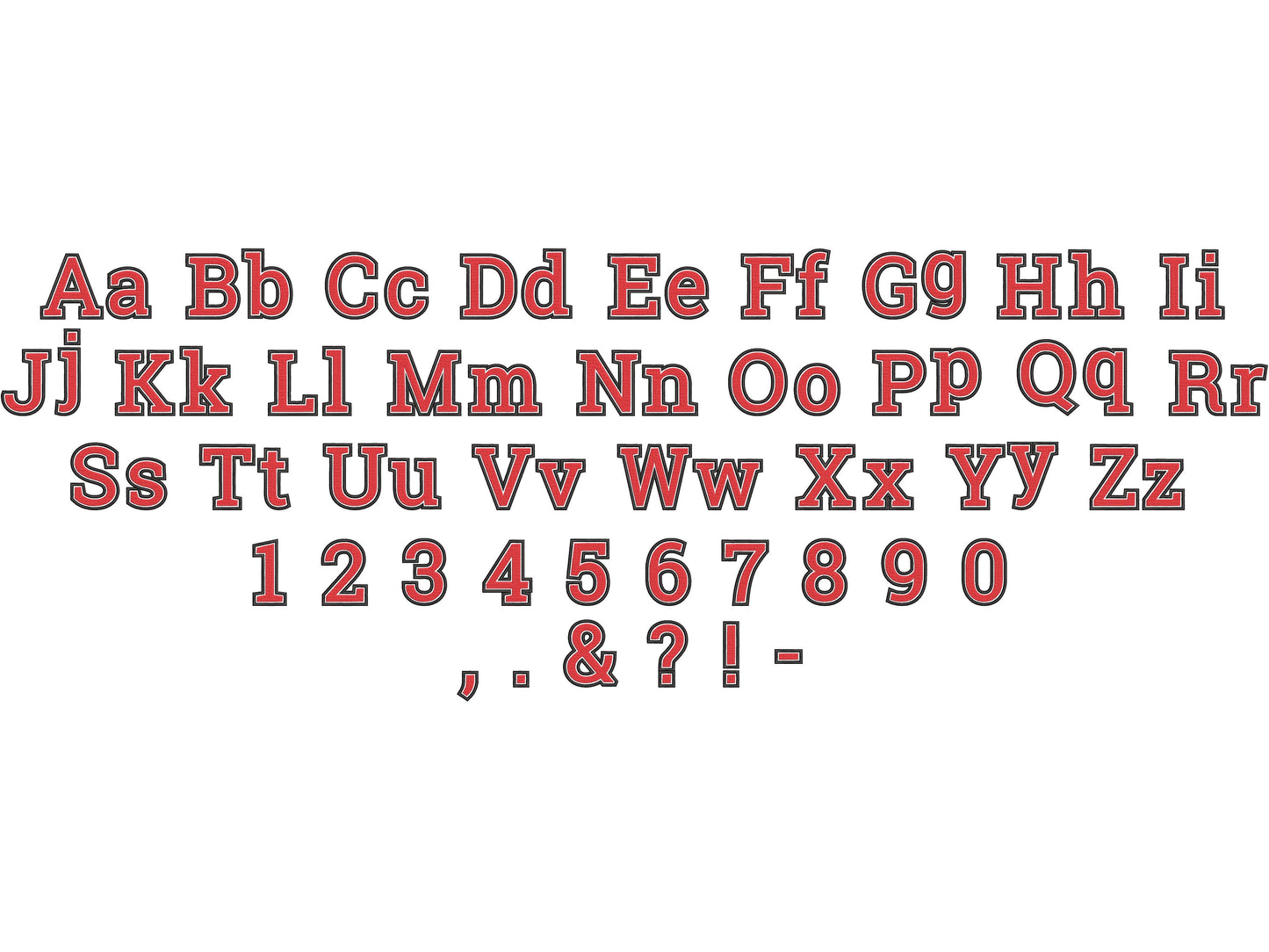 Big Double Layers Applique Font