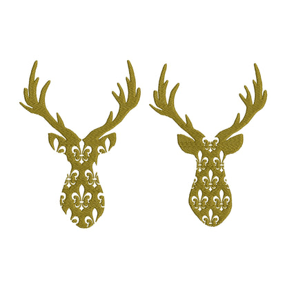 Fleur de Lis Deer Outline