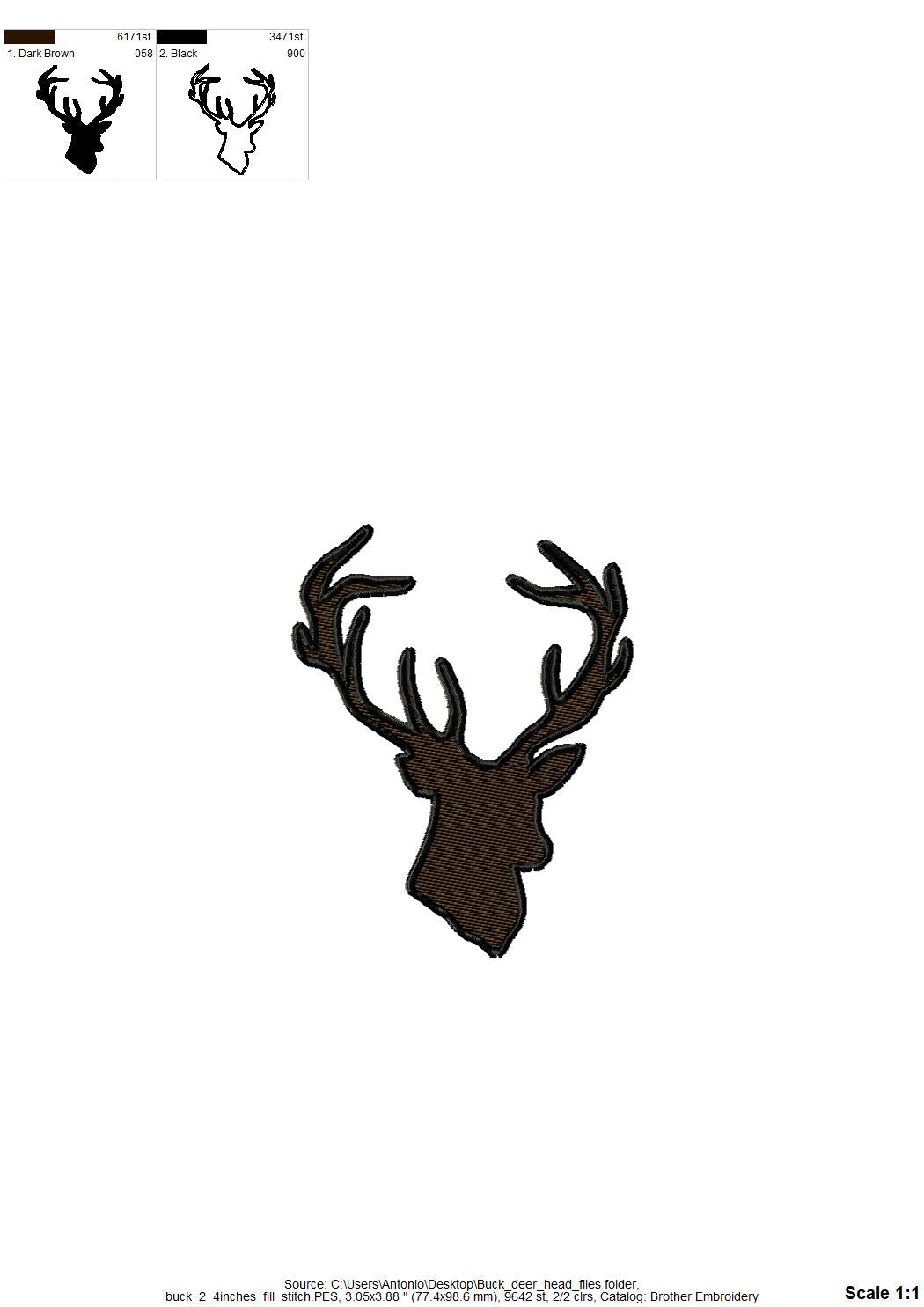 Buck Applique and Fill Stitch