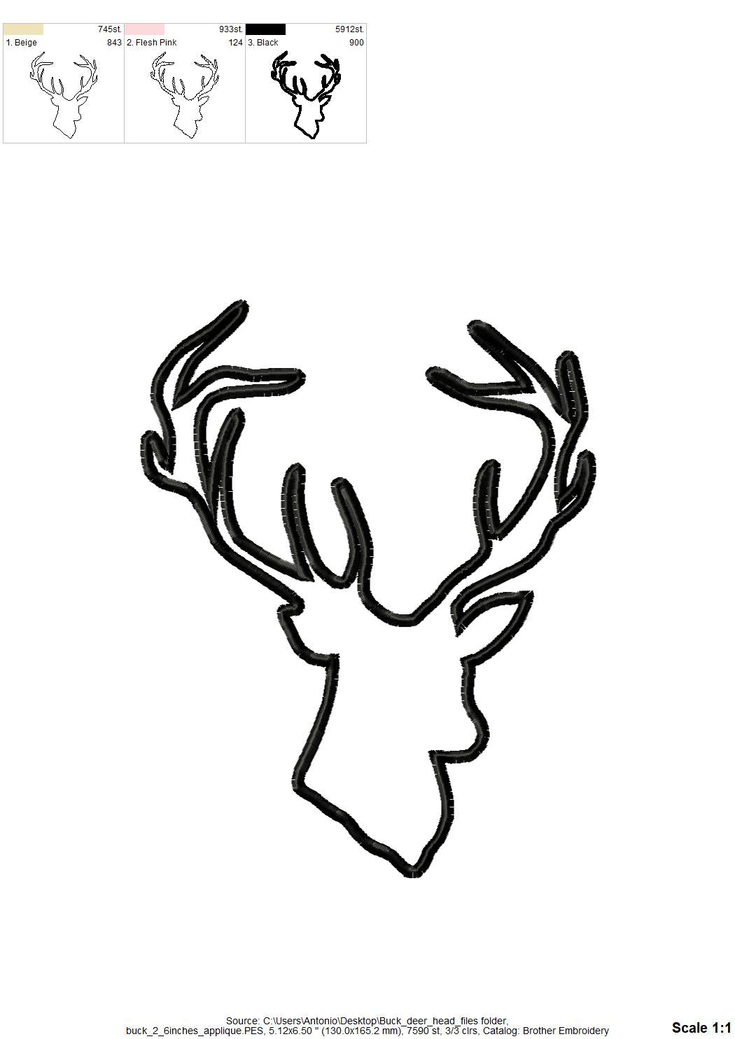 Buck Applique and Fill Stitch