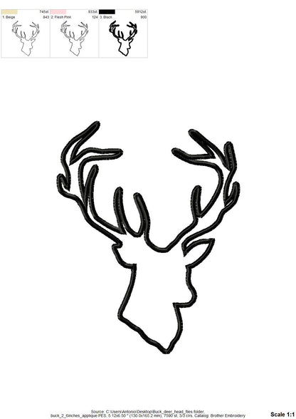 Buck Applique and Fill Stitch