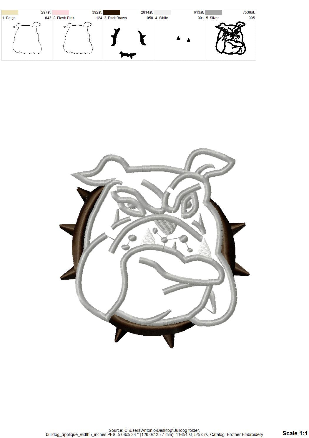 Bulldog with Spiked Collar