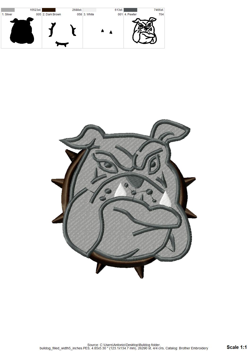 Bulldog with Spiked Collar