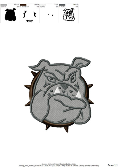 Bulldog with Spiked Collar
