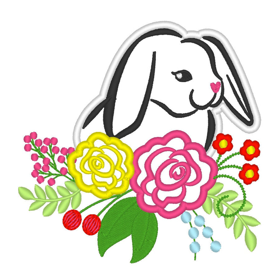Floral Bunny Applique